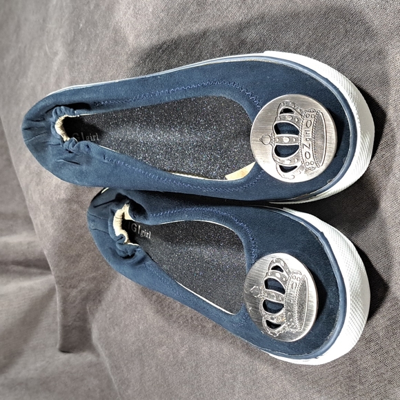 Zigi Girl Navy Blue Nubuck Suede Leather Slip Ons VG- US 7.5 - Picture 1 of 16